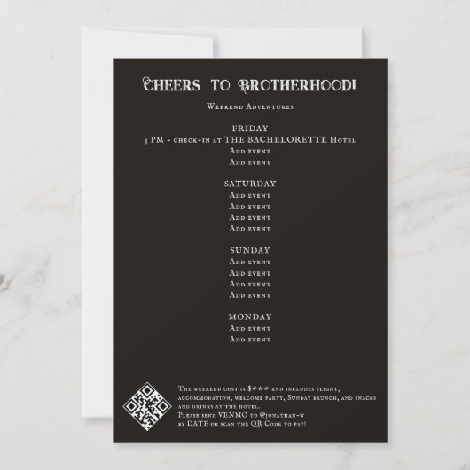 Dood van een Bachelor Skull Poker Bachelor Party Kaart (Achterkant)