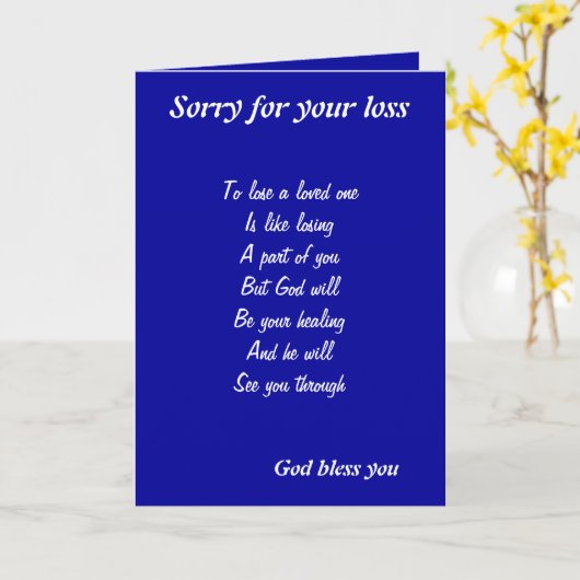 Dood van een geliefde kaart (Gele Bloem)