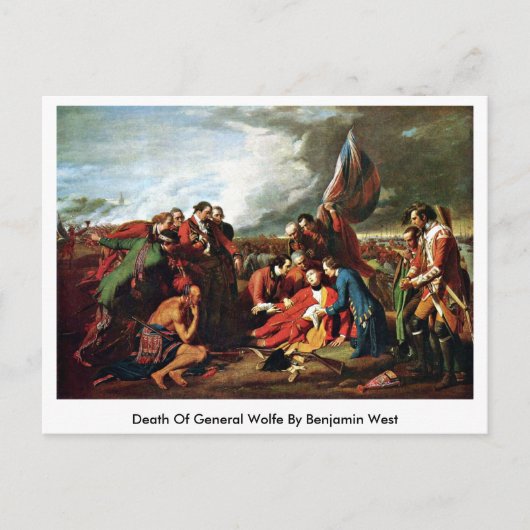 Dood van generaal Wolfe door Benjamin West Briefkaart (Voorkant)