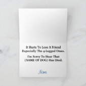 Dood van hond Sympathie Kaart Hondenpoot met Halo (Binnen)