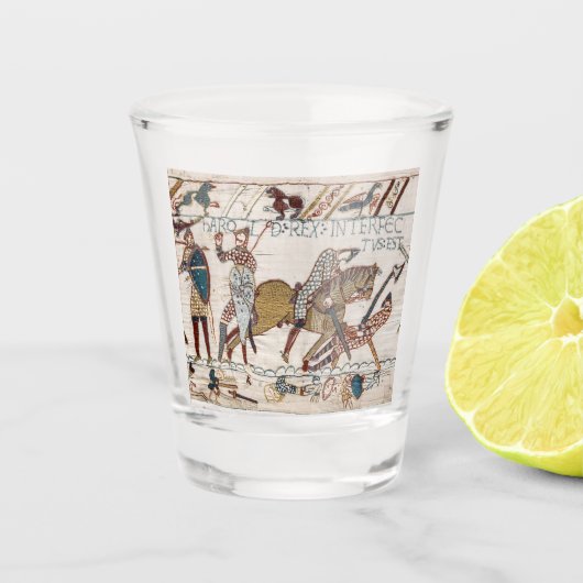 Dood van koning Harold (Bayeux Tapestry) Shot Glas (Voorkant)