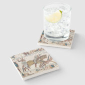 Dood van koning Harold (Bayeux Tapestry) Stenen Onderzetter (Zijkant)