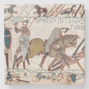 Dood van koning Harold (Bayeux Tapestry) Stenen Onderzetter