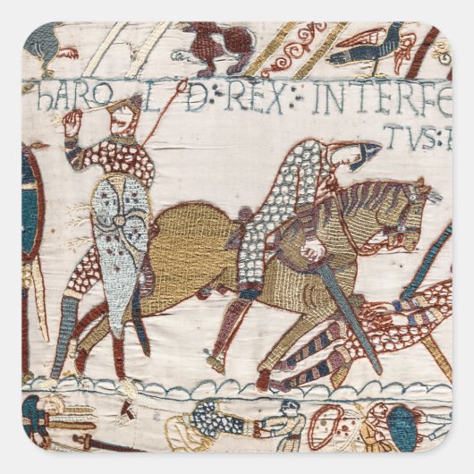 Dood van koning Harold (Bayeux Tapestry) Vierkante Sticker (Voorkant)