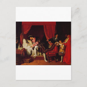 Dood van Leonardo Da Vinci door Ingres circa 1818 Briefkaart