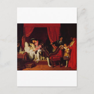 Dood van Leonardo Da Vinci door Ingres circa 1818 Briefkaart