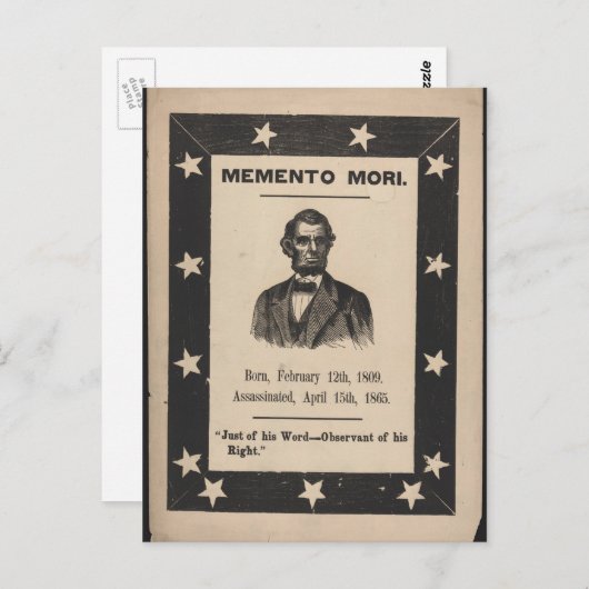 Dood van Lincoln Briefkaart (Voorkant / Achterkant)