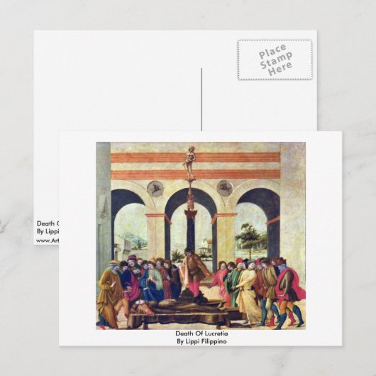 dood van Lucpensiona door lippi Filippino Briefkaart (Voorkant / Achterkant)