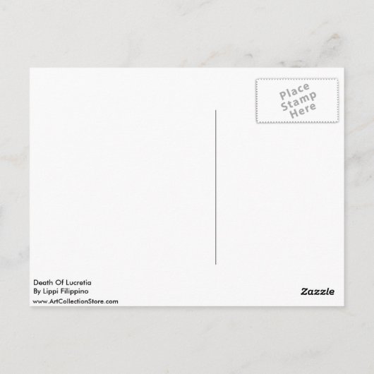 dood van Lucpensiona door lippi Filippino Briefkaart (Achterkant)