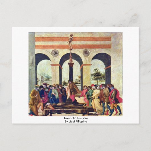 dood van Lucpensiona door lippi Filippino Briefkaart (Voorkant)