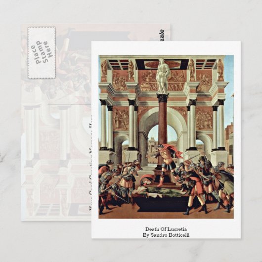 Dood van Lucpensiona door Sandro Botticelli Briefkaart (Voorkant / Achterkant)