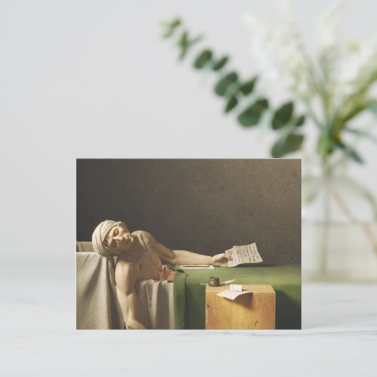 Dood van Marat door Jacques Louis David Briefkaart (Staand voorkant)