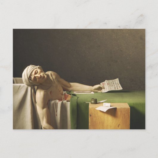 Dood van Marat door Jacques Louis David Briefkaart (Voorkant)