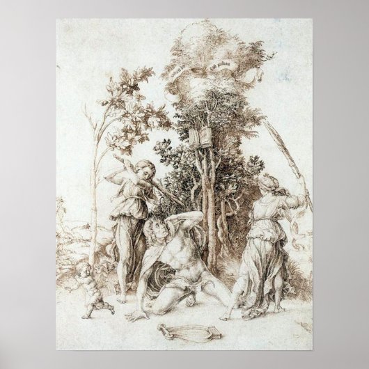 Dood van Orpheus - Albrecht Durer - c1497 Poster (Voorkant)