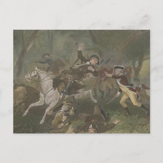 Dood van Patrick Ferguson op King's Mountain Briefkaart (Voorkant)