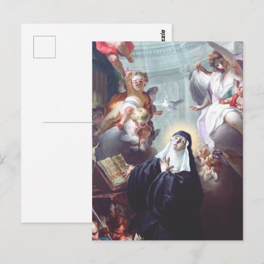 Dood van Saint Scholastica Briefkaart (Voorkant / Achterkant)
