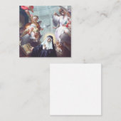 Dood van Saint Scholastica Vierkante Visitekaartje (Voorkant / Achterkant)