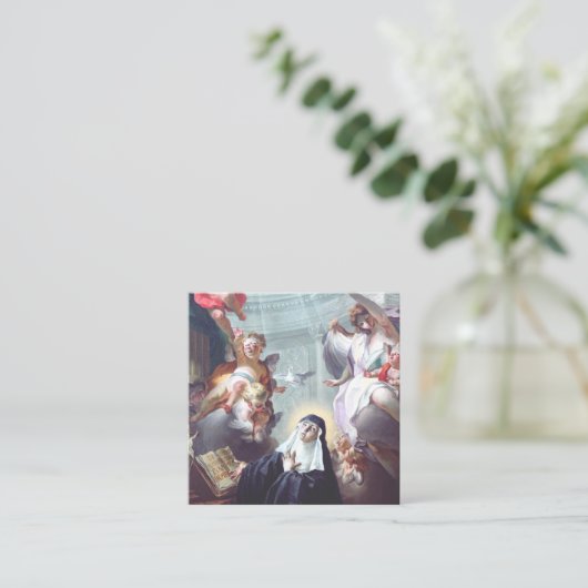 Dood van Saint Scholastica Vierkante Visitekaartje (Staand voorkant)