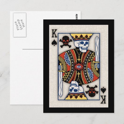 Dood van schoppen briefkaart (Voorkant / Achterkant)