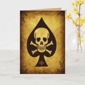 dood van schoppen-wenskaart kaart (Gele Bloem)