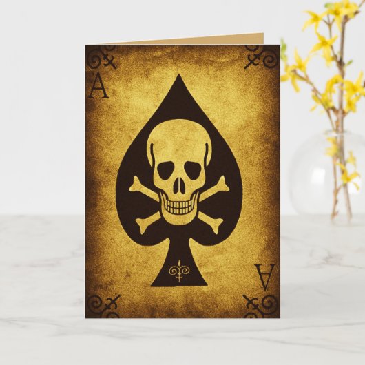 dood van schoppen-wenskaart kaart (Gele Bloem)