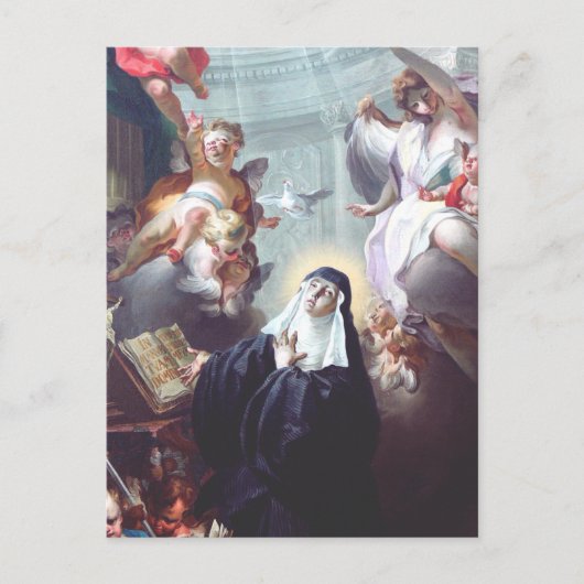 Dood van Sint-Scholastica Briefkaart (Voorkant)