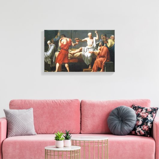 Dood van Socrates door J.L. David - Op Canvas ~ (Insitu (Woonkamer))