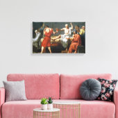 Dood van Socrates door J.L. David - Op Canvas ~ Afdruk (Insitu (Woonkamer))