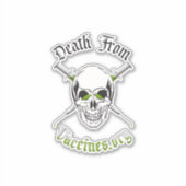 Dood van vaccins, vinylsticker 8"x8" op maat gesne sticker (Voorkant)