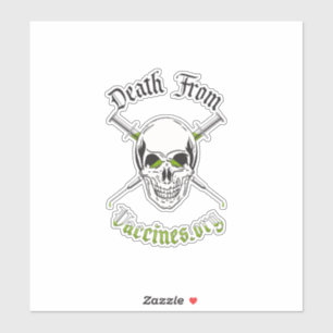 Dood van vaccins, vinylsticker 8"x8" op maat gesne sticker