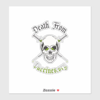Dood van vaccins, vinylsticker 8"x8" op maat gesne sticker