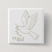 Dood van vrede vierkante button 5,1 cm (Voorkant)