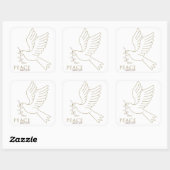 Dood van vrede vierkante sticker (Vel)