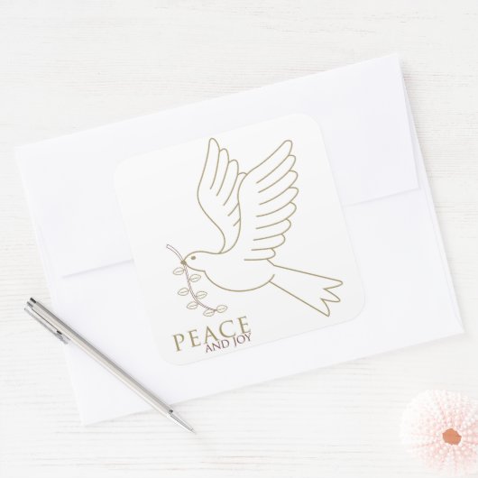 Dood van vrede vierkante sticker (Envelop)