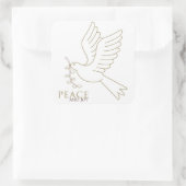 Dood van vrede vierkante sticker (Tas)