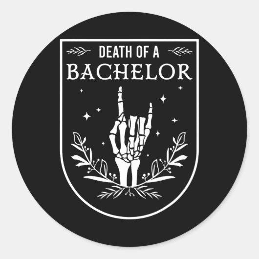 Dood van vrijgezel Groomsman Gothic Halloween Ronde Sticker (Voorkant)