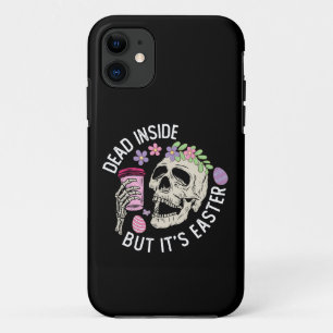 Dood vanbinnen maar het is Paas Schedel Koffie Eie Case-Mate iPhone Case
