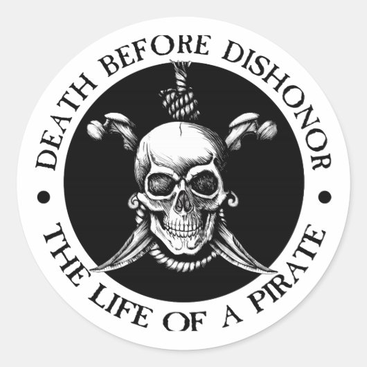 Dood voor bisschonor ronde sticker (Voorkant)