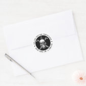 Dood voor bisschonor ronde sticker (Envelop)