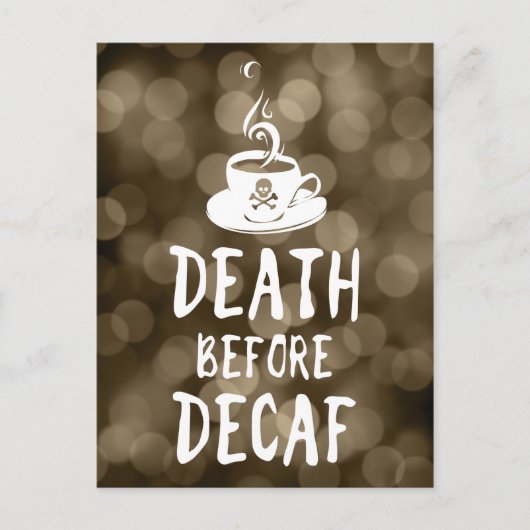 dood voor cafebloffkoffie briefkaart (Voorkant)