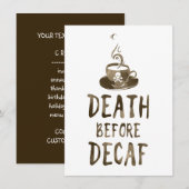 dood voor cafebloffkoffie kaart (Voorkant / Achterkant)