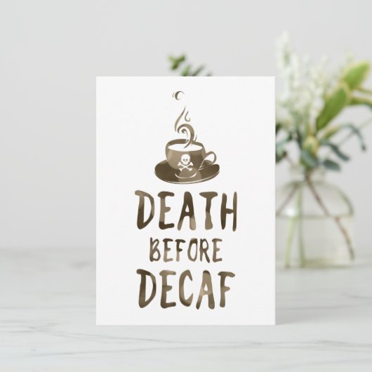 dood voor cafebloffkoffie kaart (Staand voorkant)