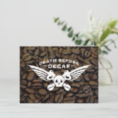 dood voor cafeïne kaart (Staand voorkant)