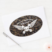 dood voor cafeïne ovale sticker (Envelop)
