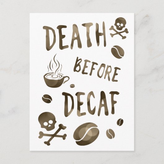 dood voor decaf bokeh briefkaart (Voorkant)