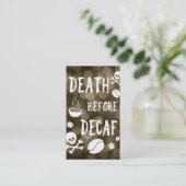 dood voor decaf bokeh klantenkaartje (Staand voorkant)