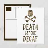 dood voor decaf briefkaart (Voorkant / Achterkant)