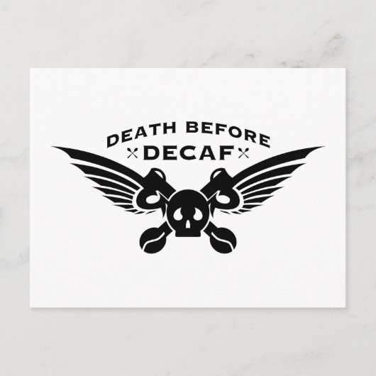dood voor decaf briefkaart (Voorkant)