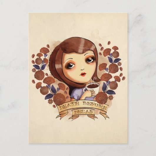 Dood voor Decaf Briefkaart (Voorkant)