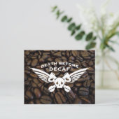 dood voor decaf briefkaart (Staand voorkant)